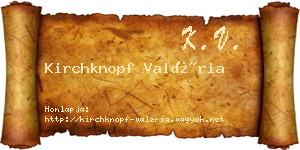 Kirchknopf Valéria névjegykártya